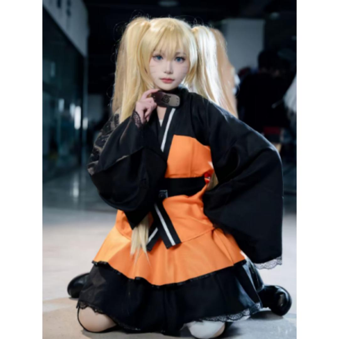 Naruto Uzumaki Girl Manga Exhibition Lolita Style Dress Anime Character Girl Cosplay Cute Fashion Dress Costume Birthday Gift