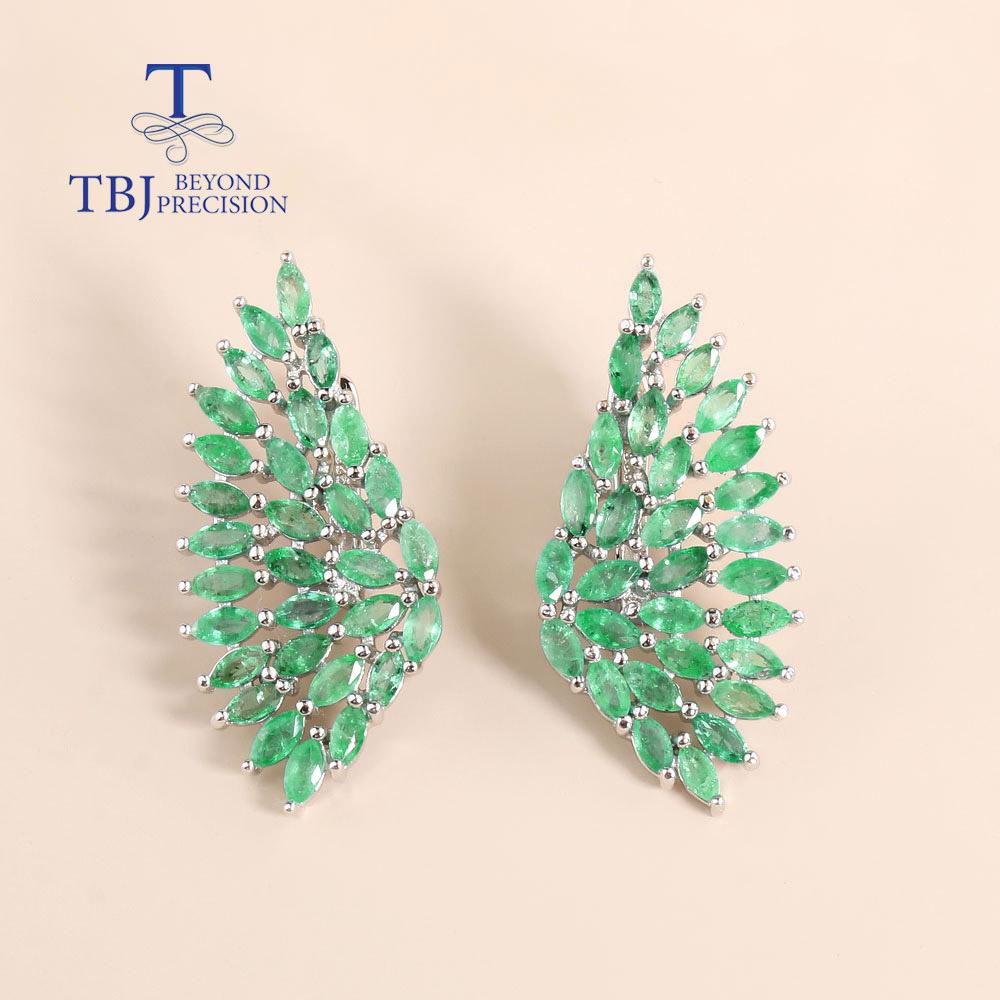 Bolaijewelry 2023 noi cercei cu închidere smarald Zambia 100% natural 5ct bijuterii fine din piatră prețioasă naturală verde 925 argint pentru femei