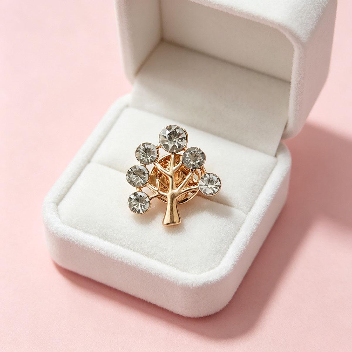 Original Tree of Life Brooch, New Korean Style Simple Small Pin Brooch, Suit Anti-Exposure Buckle Cardigan Accessories
