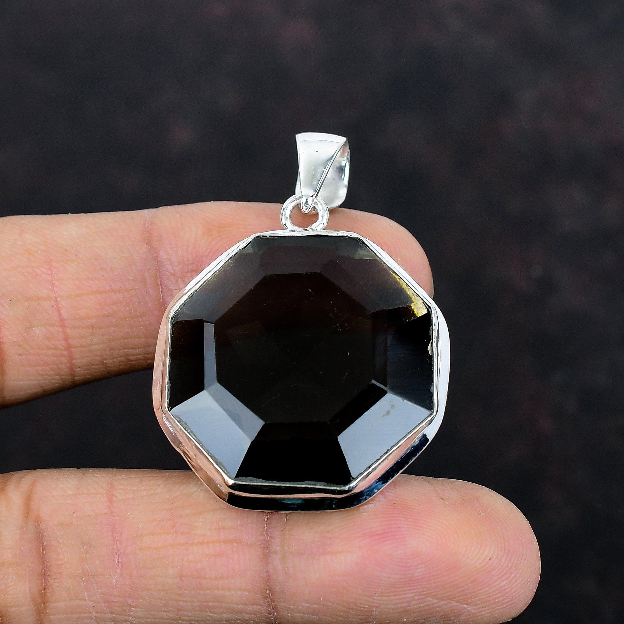 Faceted Smoky Quartz Pendant 925 Sterling Silver Pendant Handmade Pendant Smoky Quartz Gemstone Jewelry Healing Stone Pendant Gifts for Wife