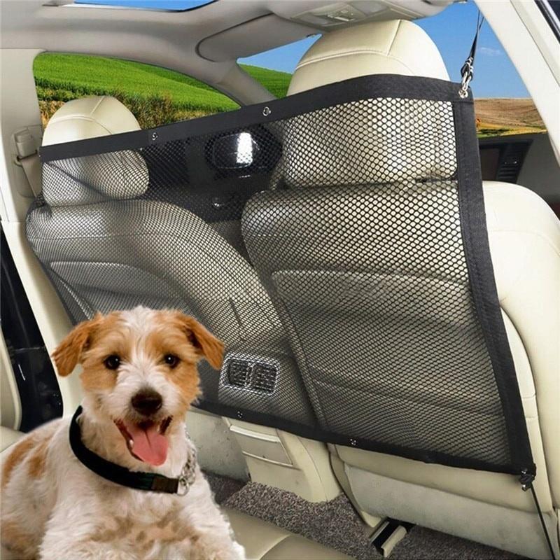 Universal Car Pet Barrier for Dogs & Cats - Heavy-Duty Mesh Divider Net with Steel Frame, Adjustable Vehicle Partition Guard , Keep Pets Safe In Back