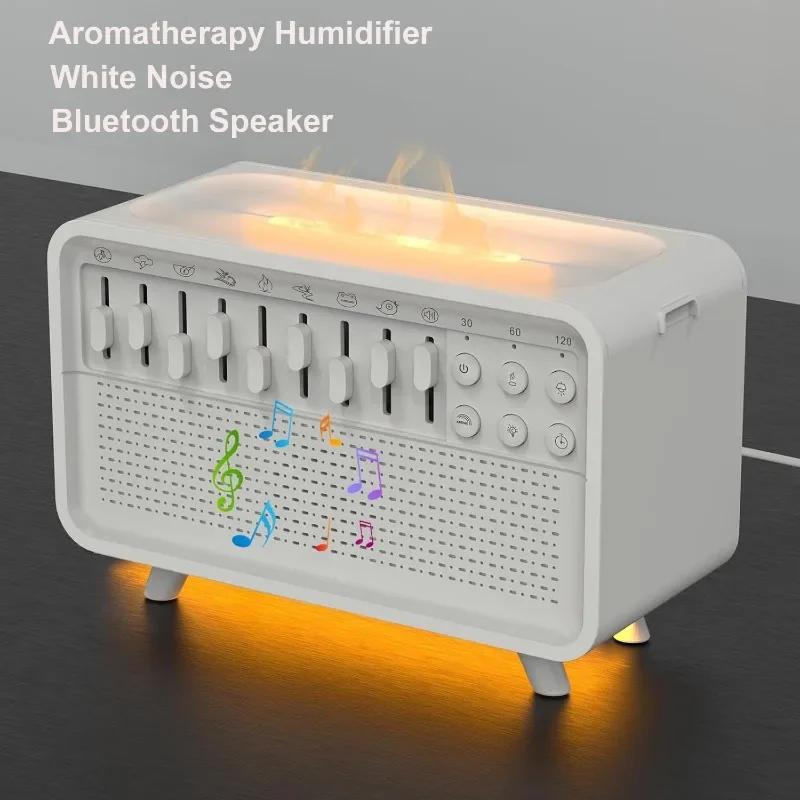 3 i 1 Bluetooth-högtalare Vitt brus Sömn Nattlampa Luftfuktare Allt-i-ett-maskin Fri kombination av 8 grupper Naturljud
