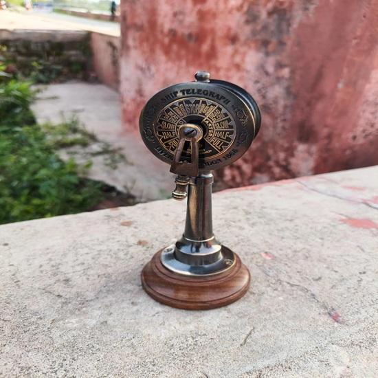 Messing Schiffstelegraph 17,78 cm Nautisch Maritim Heimbüro Dekor Tischplatte Weihnachten, Geburtstag, Jahrestag, Neujahrsgeschenk