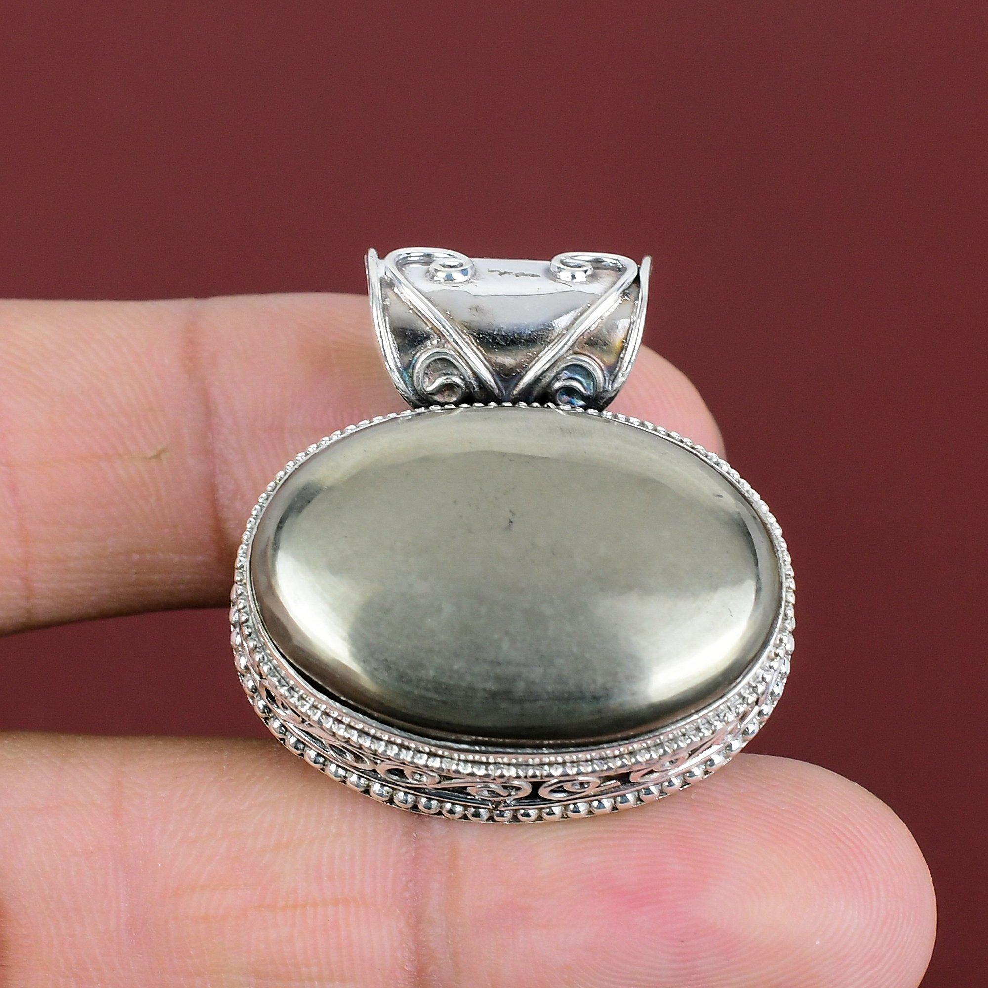 Pyrite Pendant Handmade Gemstone Jewelry 925 Sterling Silver Pendant Vintage Pendant Decent Jewelry Latest Design Pendant Anniversary Gifts