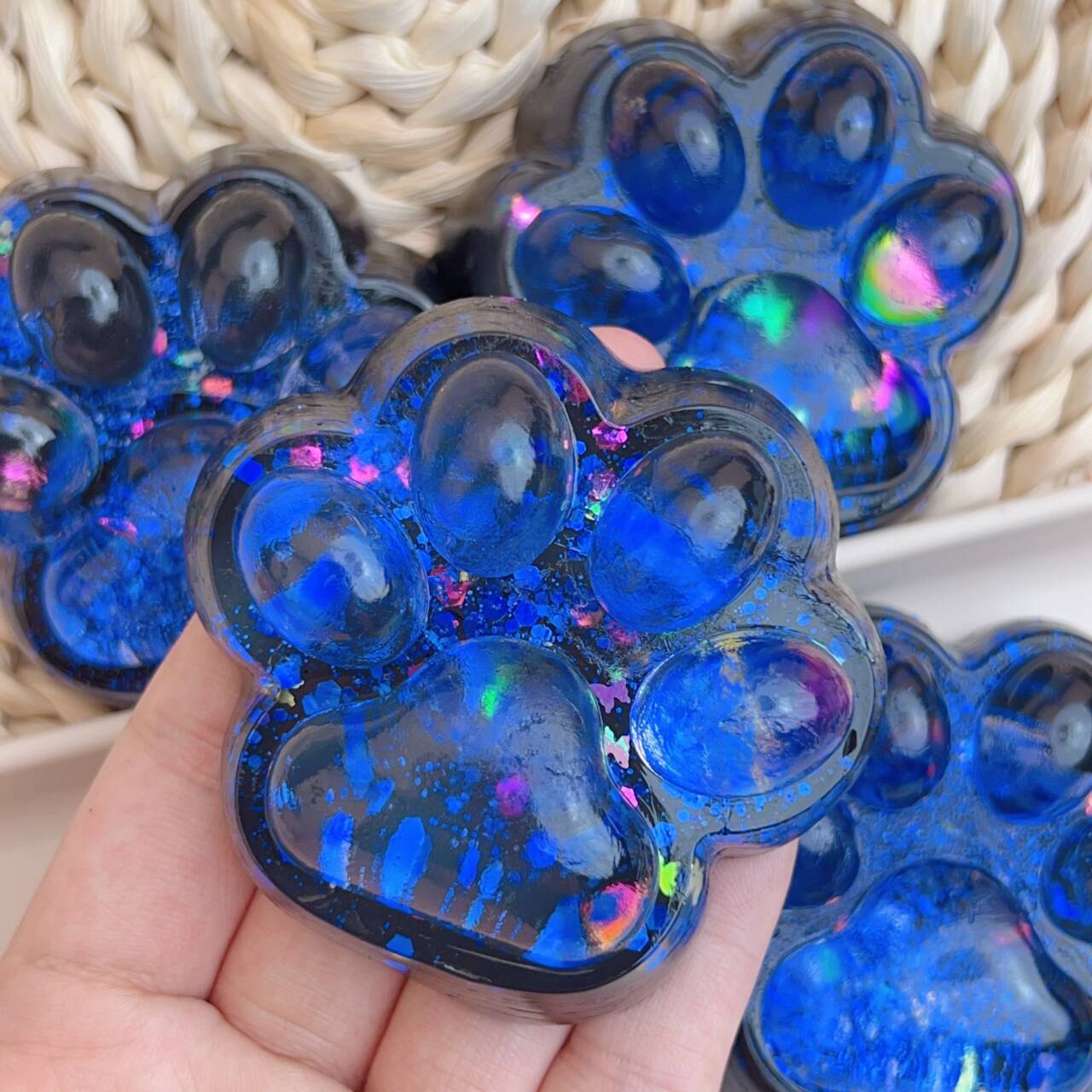 1PC Dark Starry Sky Cat Claw Squishy Fidget Toys Soft Cute Cat Paw Slow Rebound Pinch Decompression Toy for Kids Christmas Gifts