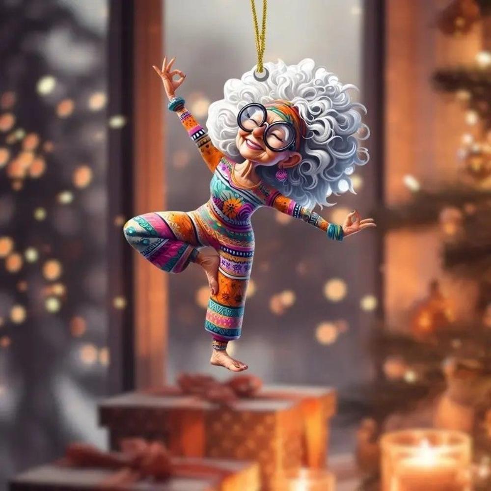 2D Acryl flacher Anhänger fröhlich lustig Oma personalisierte Dekoration neuer Anhänger flacher Autoanhänger Heimfeiertagsdekoration Rucksack Schlüsselanhänger Anhänger