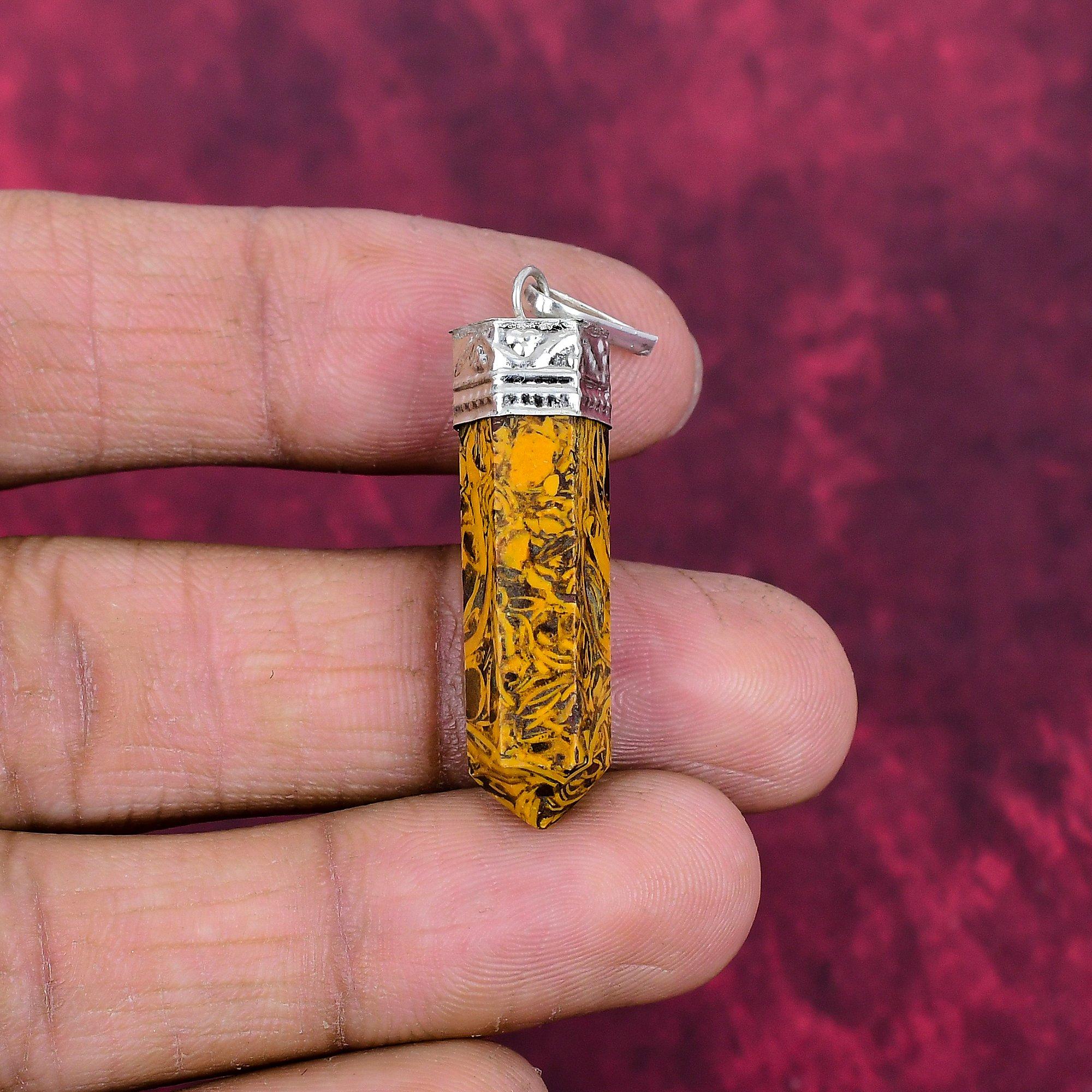 Snakeskin Jasper Pendant, 925 Solid Sterling Silver Jewelry, Gemstone Pendant, Gift For Her Handmade Dainty Jewelry