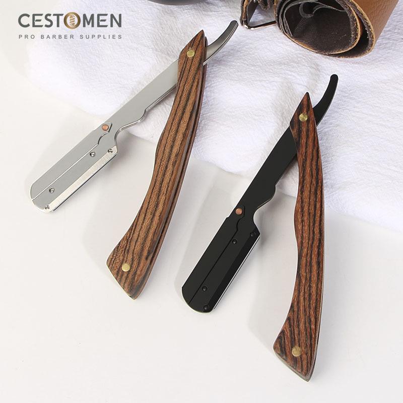CESTOMEN Επαγγελματικός κουρέας από ανοξείδωτο ατσάλι Πτυσσόμενος ίσιος άκρος Ξυραφάκι μαχαιριού Ανδρικά ξυραφάκια ξυρίσματος προσώπου Χειροκίνητα εργαλεία αποτρίχωσης