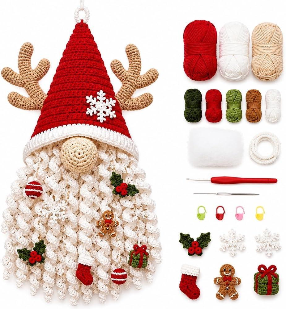 DIY Seasonal Crochet Kit, Handmade Knitting Craft Set for Table & Door Decor
