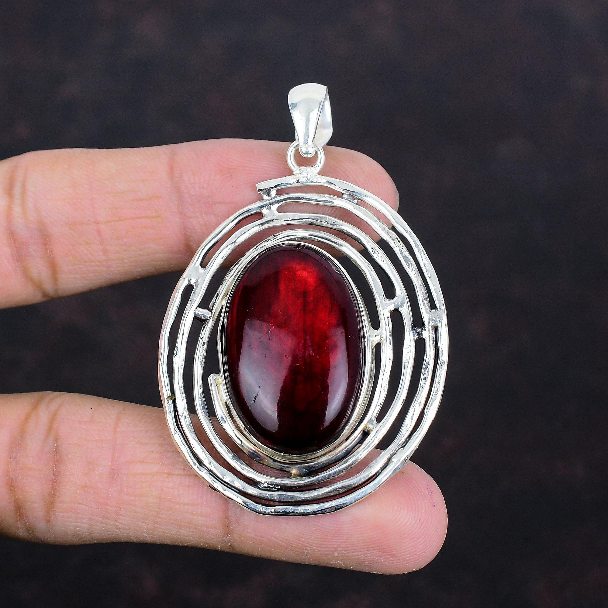 Roter Feuer Labradorit Anhänger 925 Sterling Silber Anhänger Echter Edelstein Schmuck Handgefertigt Stilvoller Anhänger Verlobungsgeschenke Designer Anhänger