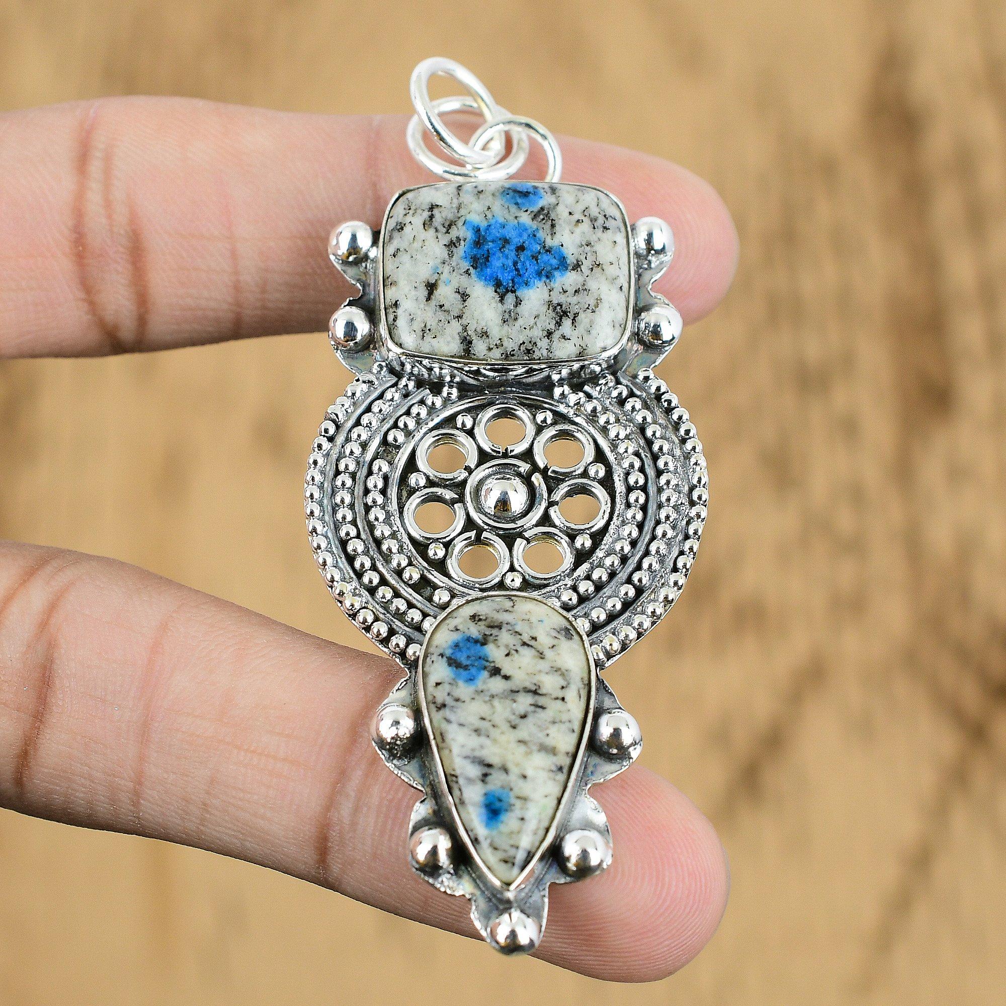 Mothers Day Deal Sterling Silver Natural K2 Jasper Elegant Wife Pendant Jewelry