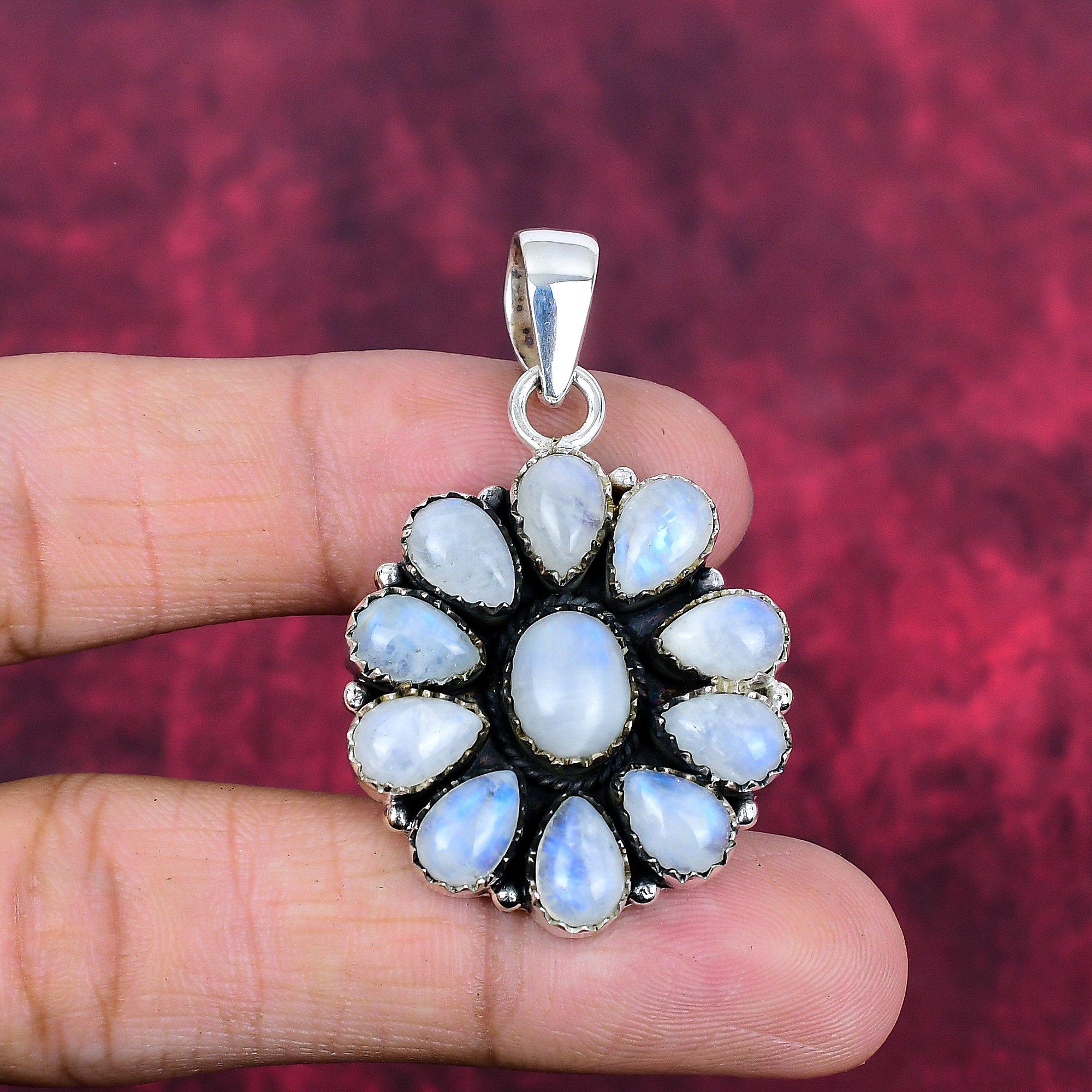 Rainbow Moonstone Pendant Gemstone Jewelry, 925 Solid Sterling Silver Pendant, Handmade Beautiful Jewelry Pendant