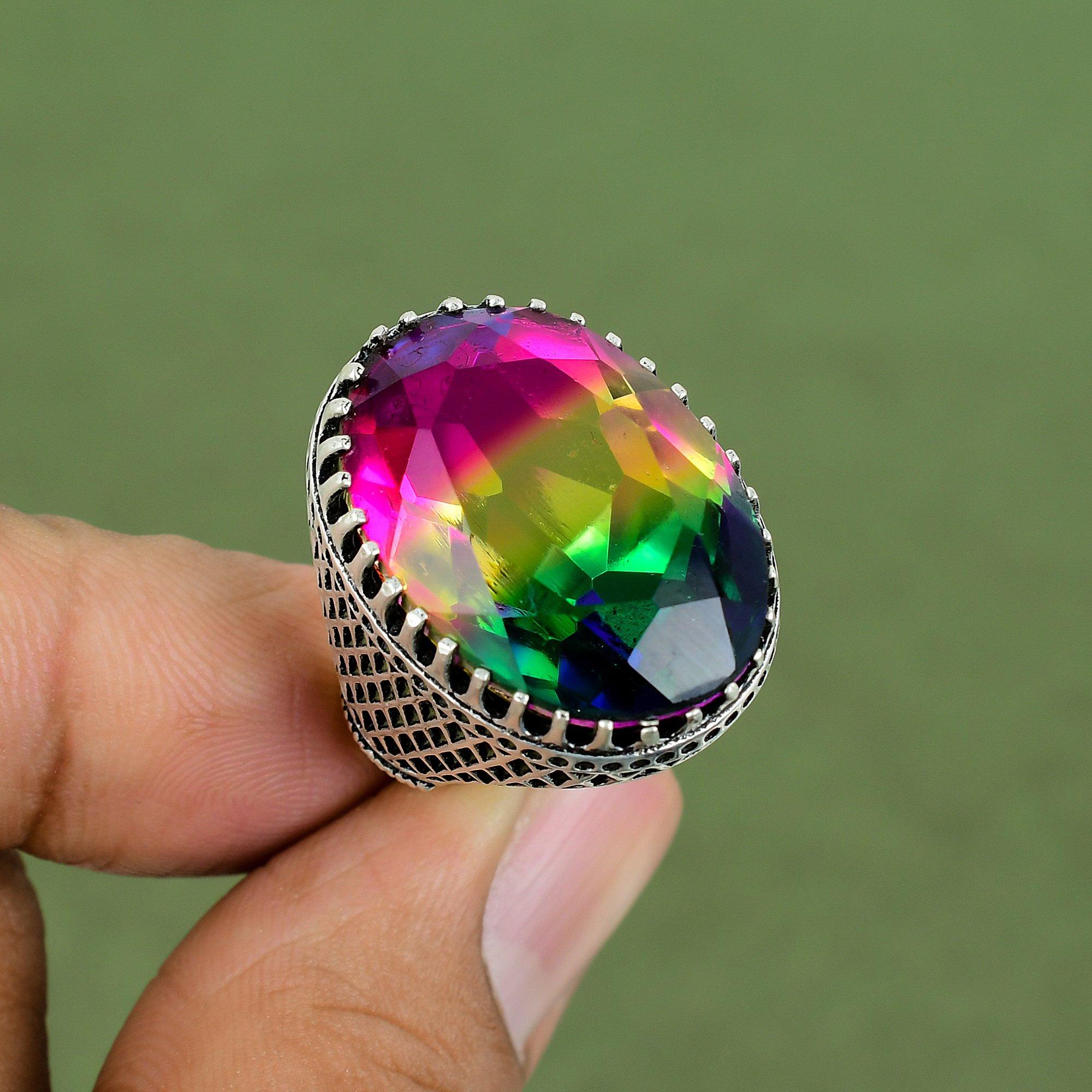 Faceted Multi Tourmaline Ring 925 Sterling Silver Ring Handmade Unique Ring Tourmaline Gemstone Jewelry Gifts For Her Available In Ring Size