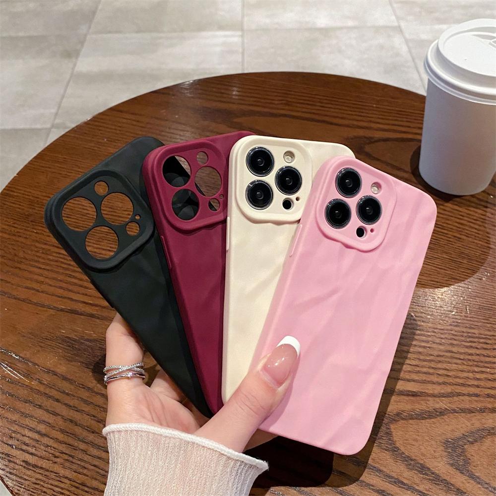 Pro iPhone 15 14 13 12 Mini 11 Pro XS Max X XR SE 7 8 Ice Cream Matné pomačkané měkké pouzdro na telefon Ochranný měkký zadní kryt