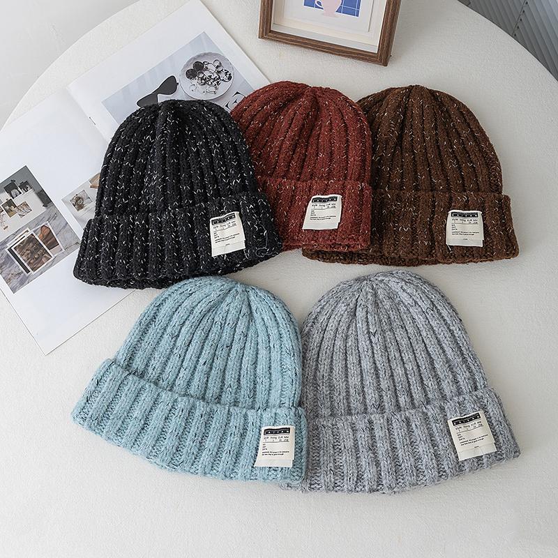 New Women Slouchy Loose Winter Hats Decoration Beanie Hats For Women Warm Beanie Streetwear Cap Hats Outdoor Winter Knitted Hat
