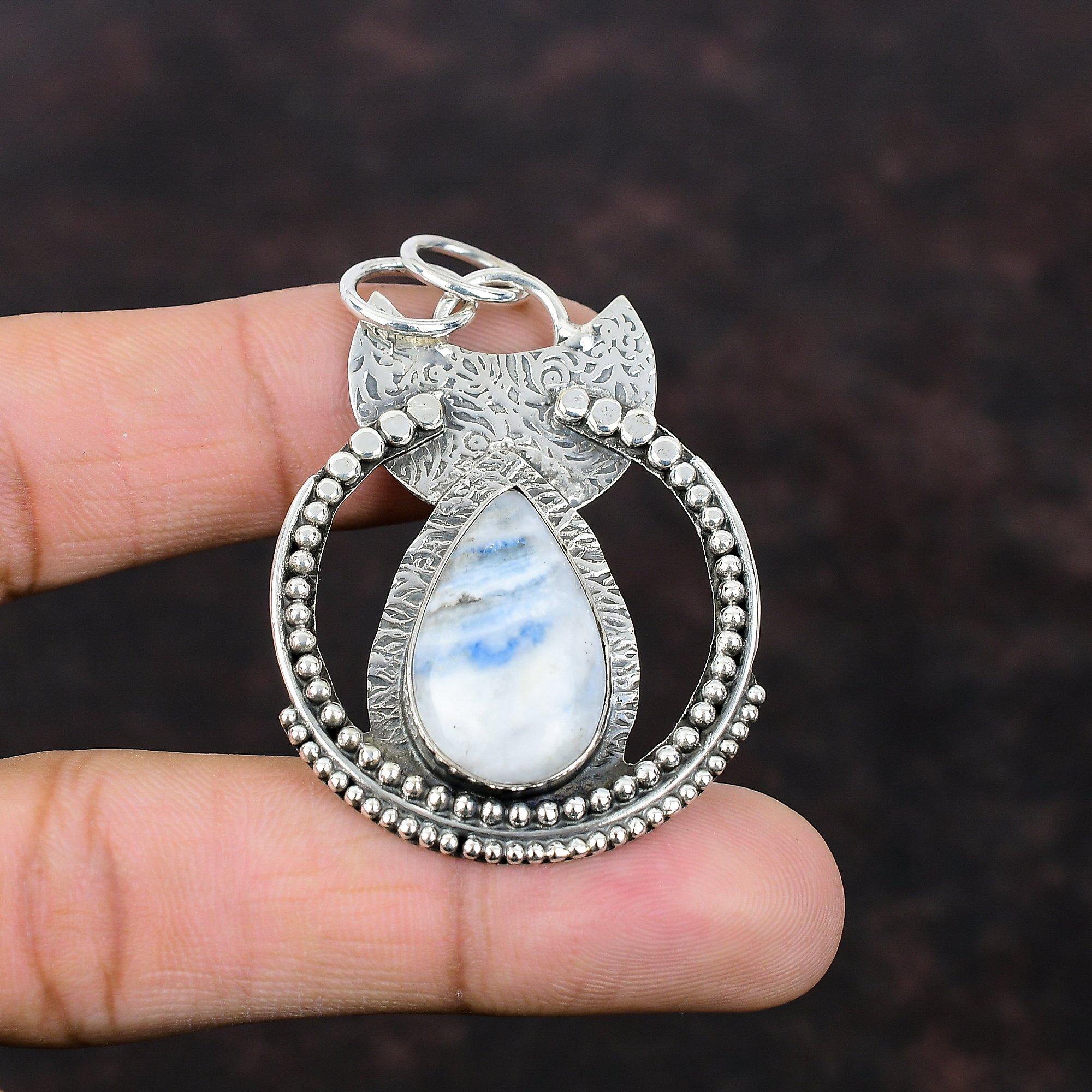 Blue Scheelite Pendant 925 Sterling Silver Pendant Top Quality Gemstone Pendant Handmade Brand New Jewelry Gift For Bridal Statement Pendant