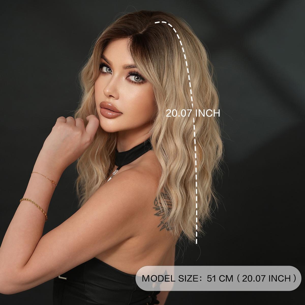 Gradient Blonde Small Lace Wig for Women - Short Curly Hair Natural Forehead Part, Voluminous Daily Quick Beauty, Fashion Full Cap
