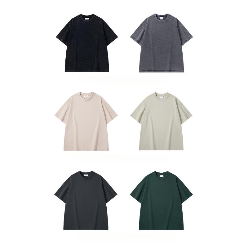 300grams 10.58oz Oversized Loose Heavy Weight Cotton Solid Color Drop Shoulder Short Sleeve T-shirt Men for Summer