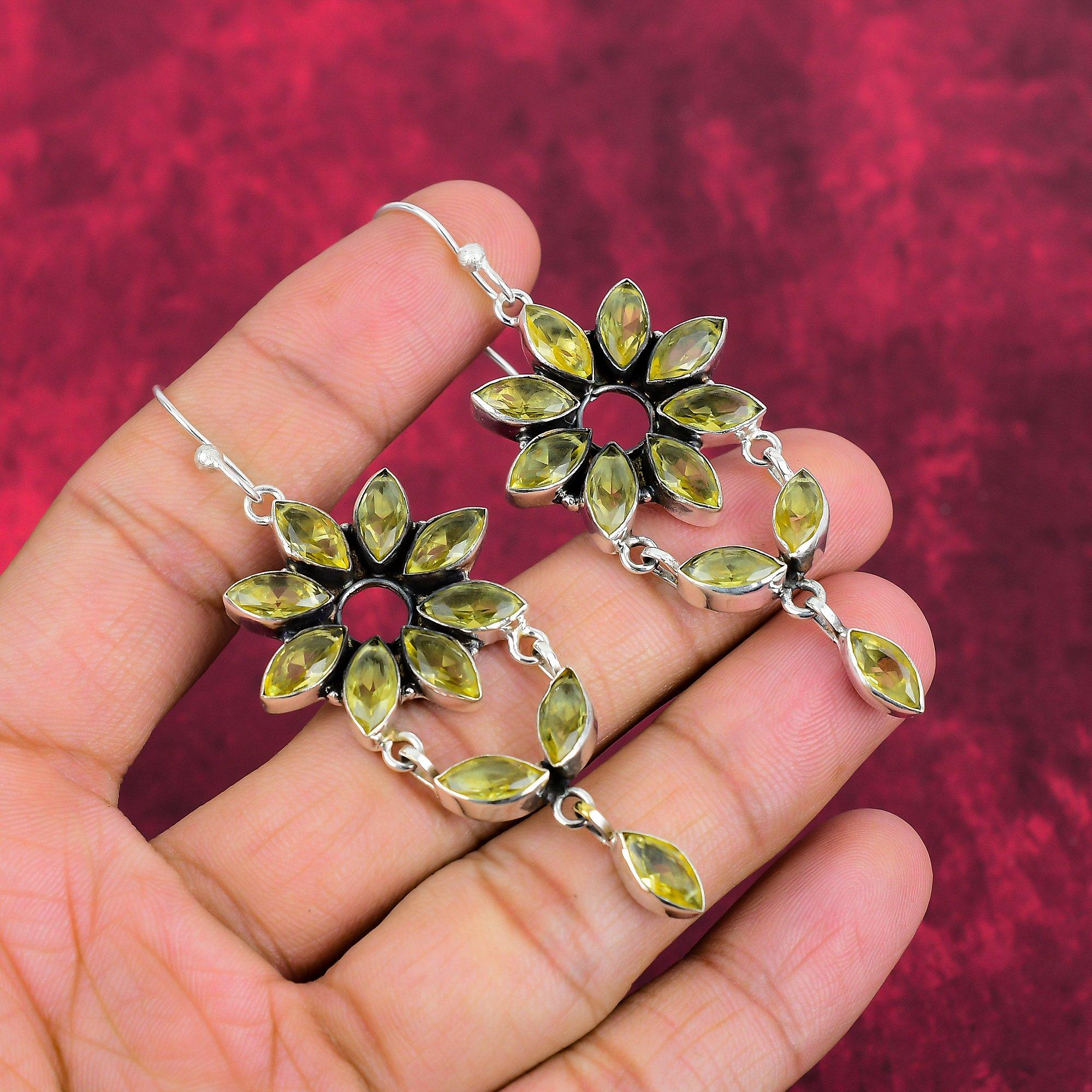 Gorgeous Citrine Handmade 925 Solid Sterling Silver Jewelry, Beautiful Gemstone Earring, Citrine Jewelry For Love