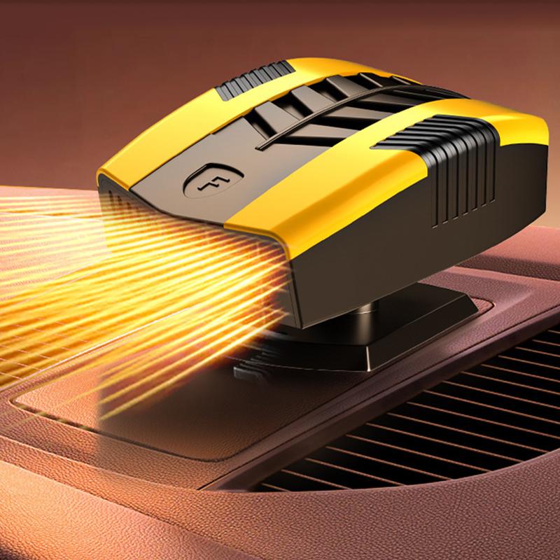 SEAMETAL 12V Car Heater Windshield Defogger and Defroster 360° Rotatable Heating/Cooling Fan Portable Car Air Defogging Heater