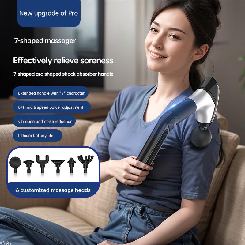 Multifunctional Muscle Relaxation Long-handle Massage Gun Remission Deep Tissue Percussion Body Electric Massage Gun