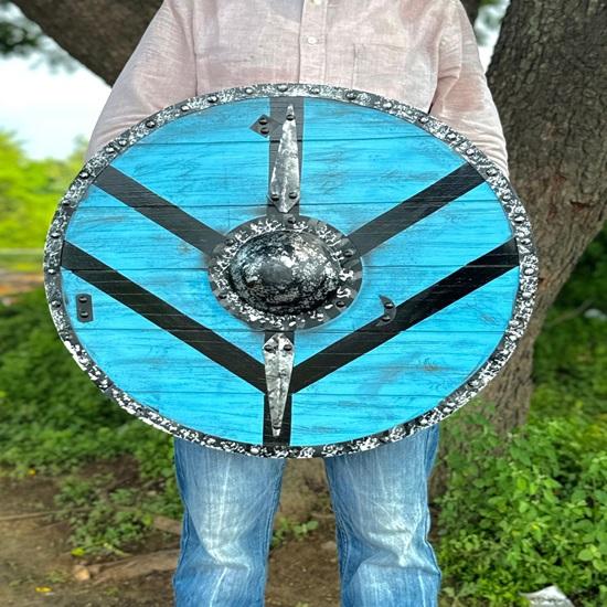 45,72 cm Mittelalterliches Walhalla Wikinger Schild, Geschenk, Kampfbereites Wikinger Schild, Nordisches Wikinger Rundschild, Wikinger Geschenk für Männer Frauen