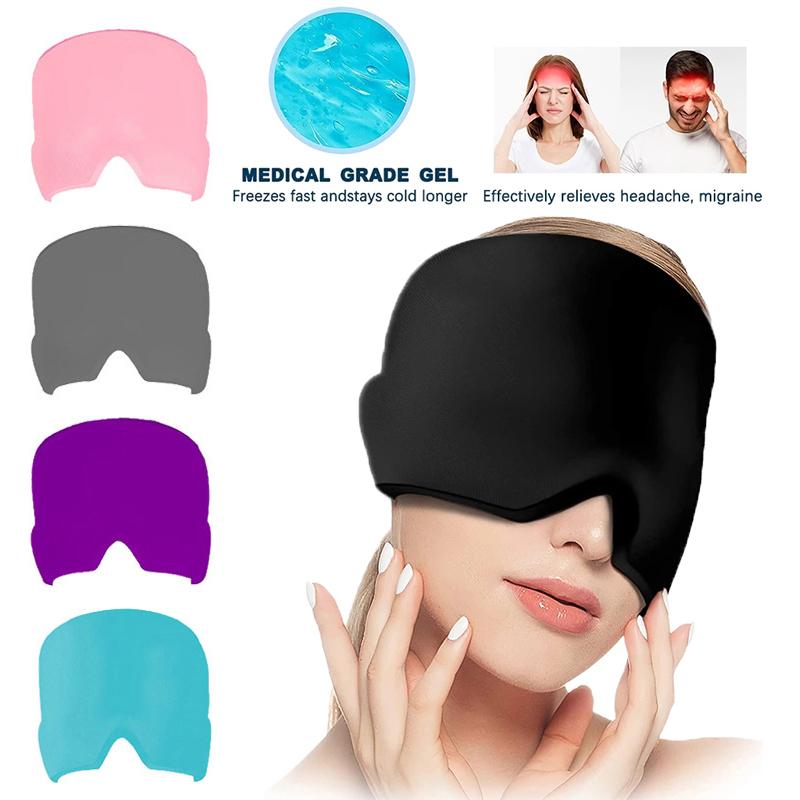 Migraine Relief Hat Headache Hat Gel Cold Therapy Ice Cap For Relieve Pain Ice Hat Eye Mask Stress Pressure Pain Relief
