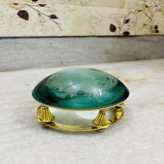 Marine Navigation Brass Table Magnifying Glass Paperweight Decor 10.16 Cm