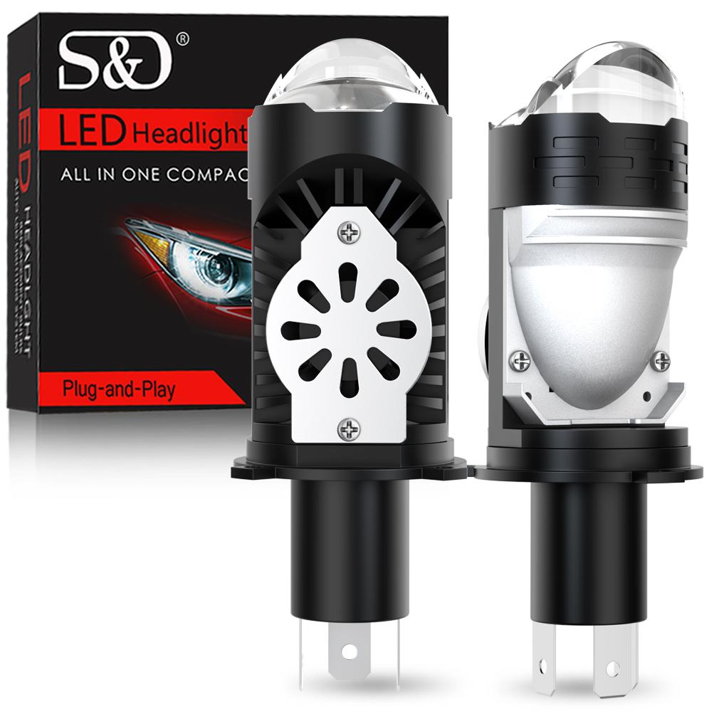 2Pcs Three Colors Dual Lens H4 LED Headlight Bulbs 110W 60000LM Car Projector Hi/Lo Beam Light Motorcycle Headlamp 6000K 4500K Warm White 3000K Yellow