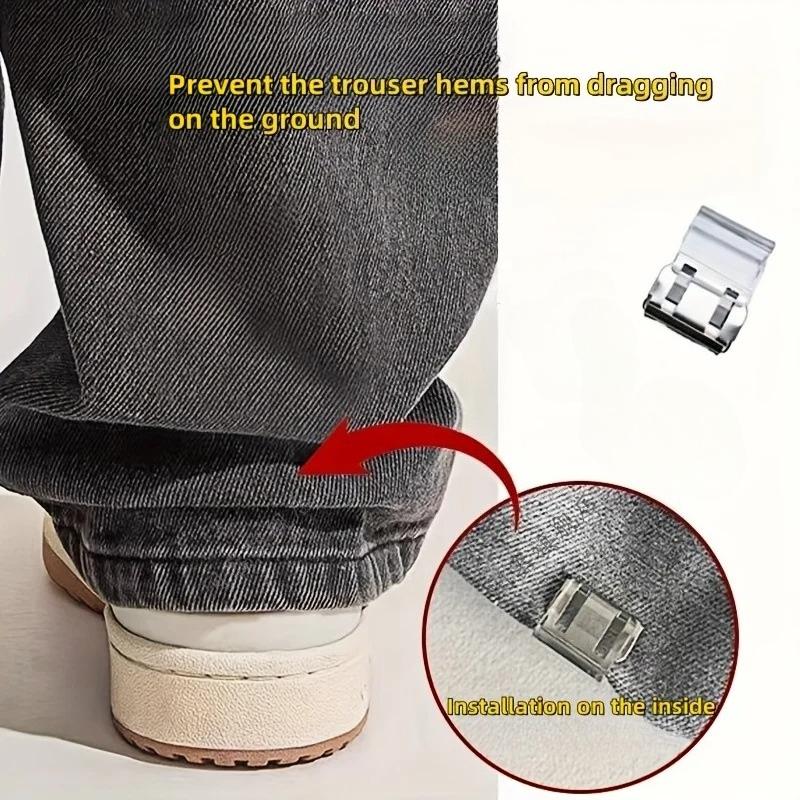 1/2Pair Invisible Leg Shortening Clip, Non-slip Pants Edge Clip, Used for Anti-drag Pants Hem Fixing Device, Seam-free Hidden