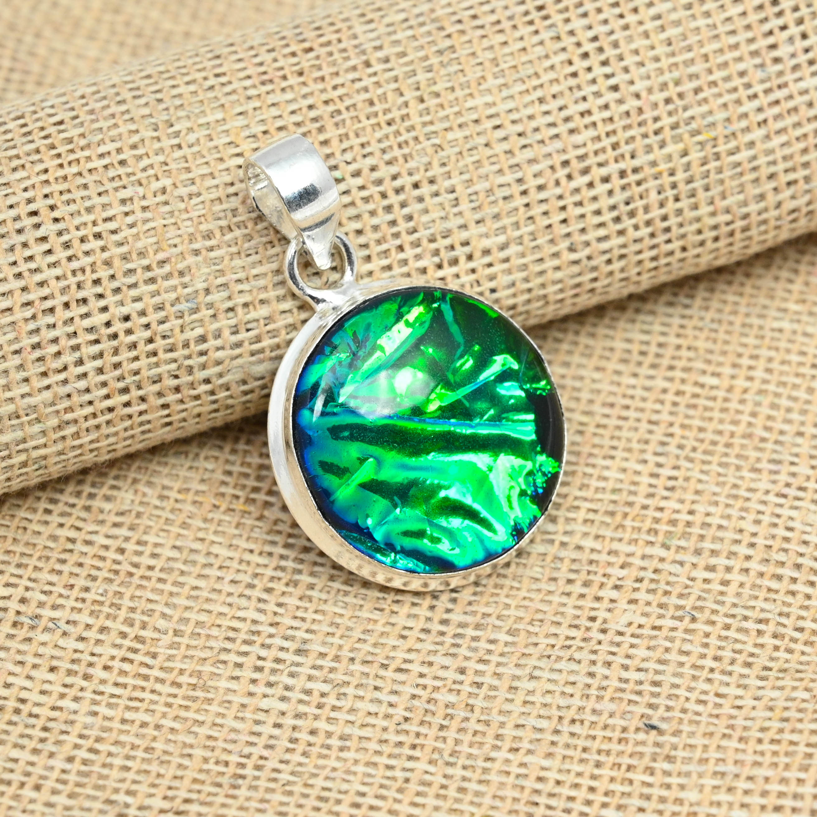Solid 925 Silver Blue Triplet Opal Gemstone Dazzling Handmade Jewelry Pendant For Her