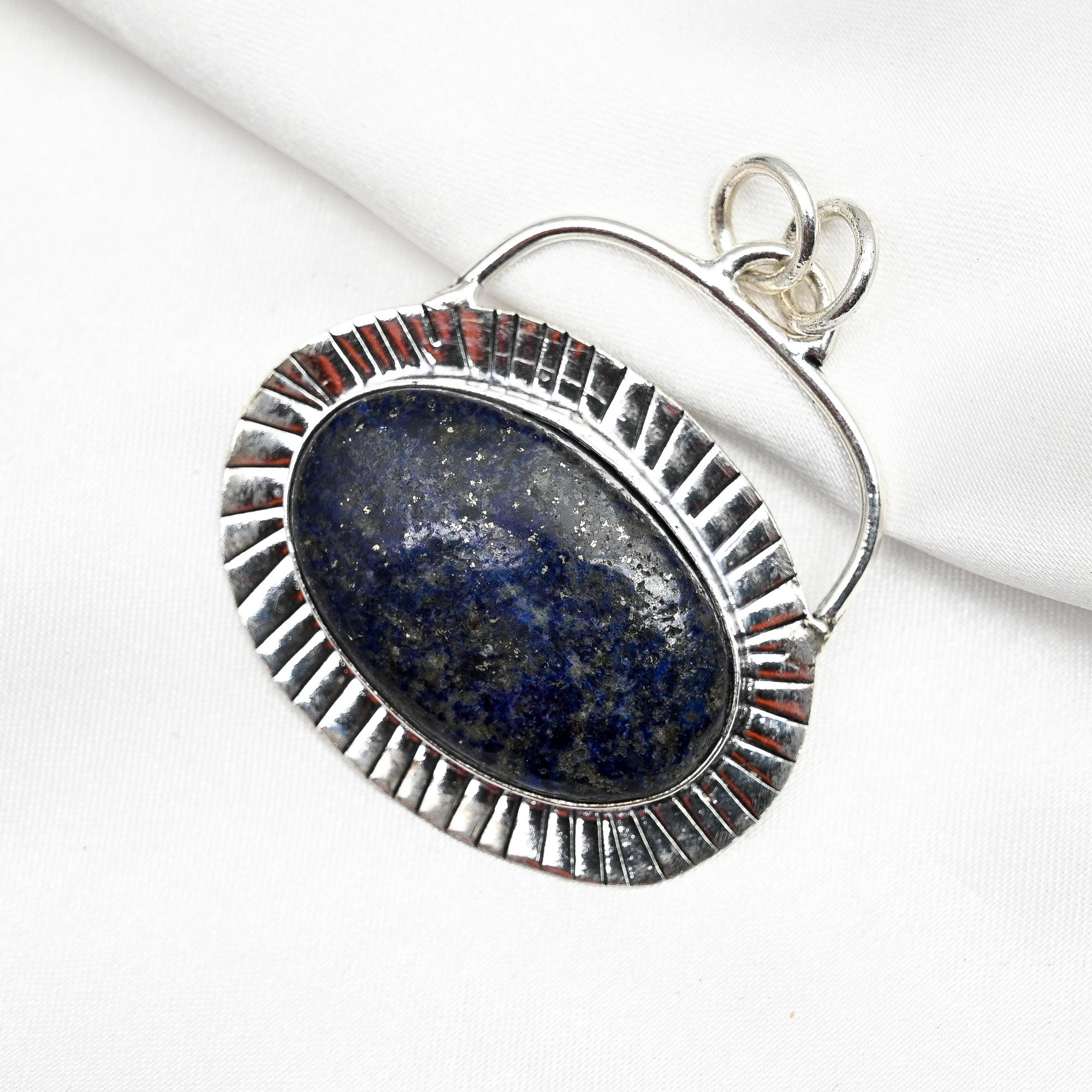 Lapis Lazuli Pendant Handmade Jewelry, 925 Solid Sterling Silver Pendant, Designer Gemstone Jewelry Pendant, Gift For Mom