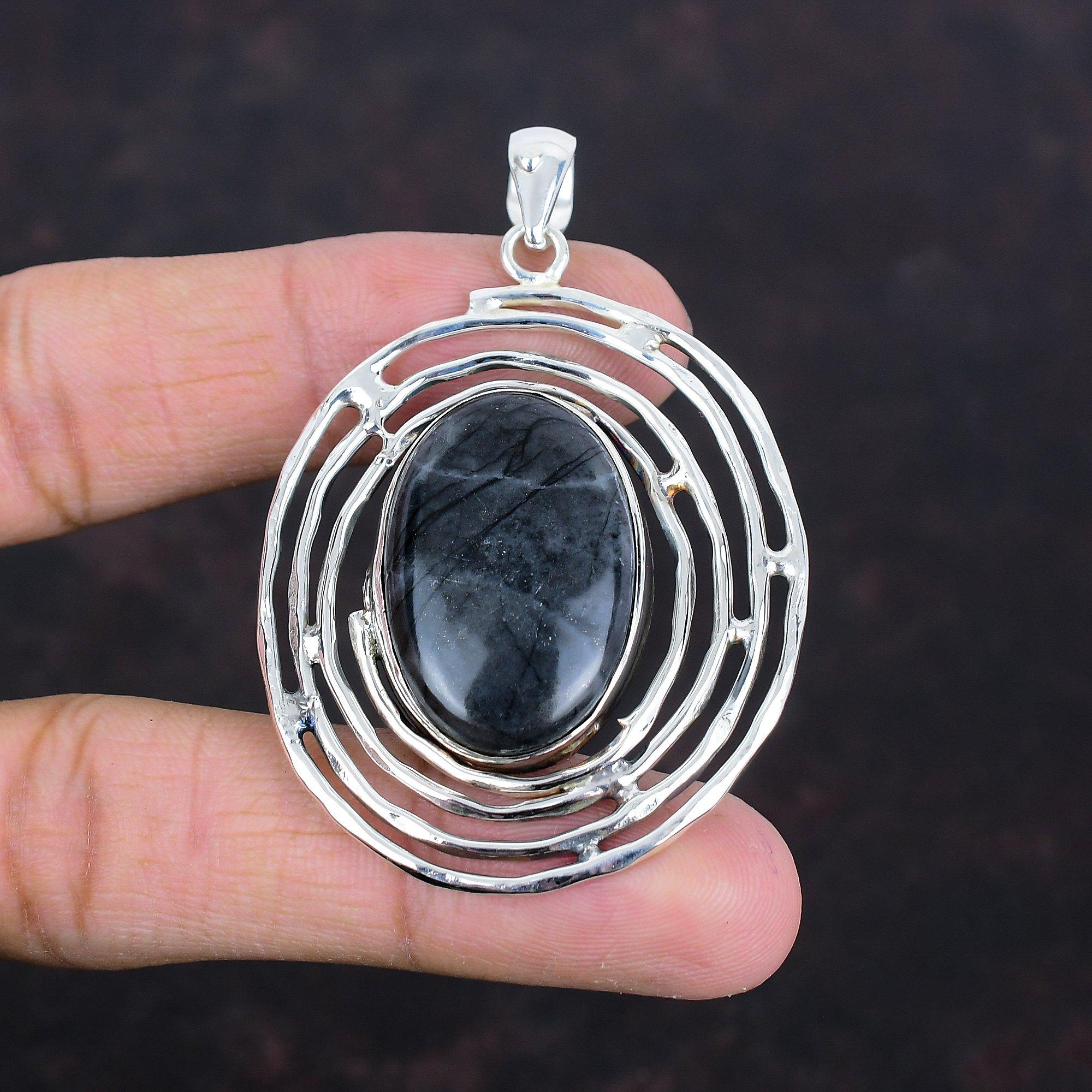 Picasso Jasper Pendant Handmade Gemstone Pendant Antique Jewelry 925 Sterling Silver Pendant Birthstone Pendant Gift For Him Elegant Pendant