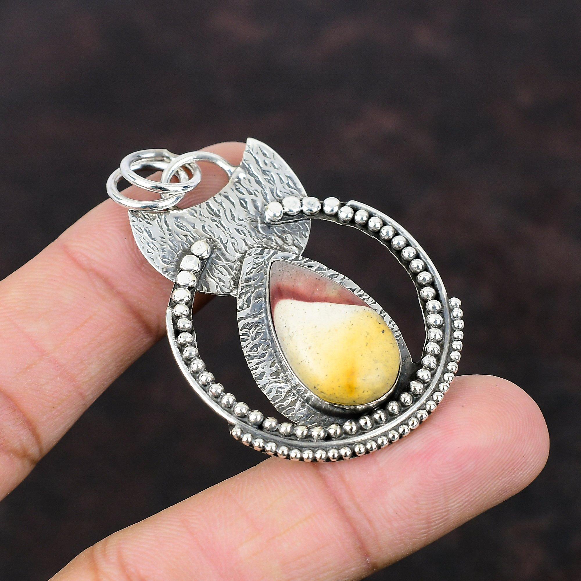 Mookaite Pendant Real Gemstone Jewelry Decent Pendant 925 Sterling Silver Pendant Gift For Bridal Silver Jewelry Handmade Birthstone Pendant