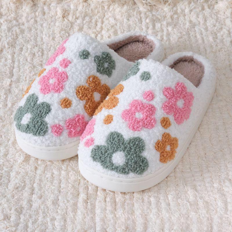 Pantofole in Cotone Floreali, Pantofole Peluche, Ricamo, Pantofole da Casa, da Uomo e da Donna, Pantofole da Coppia, Pantofole Calde, Pantofole Spesse