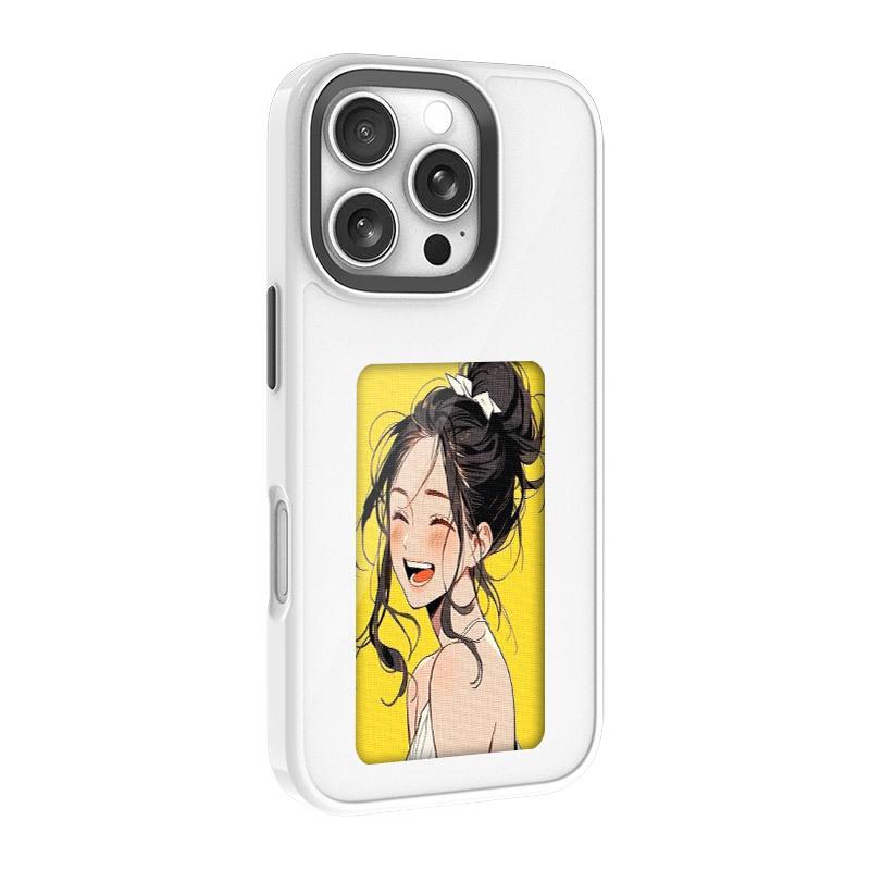 NFC Function DIY Screen Projection AI  Phone Case For Iphone 16 15 14 13 Pro Max DIY Cases Ink Screen Phone Cover Cartoon Girl Boy Battery Free