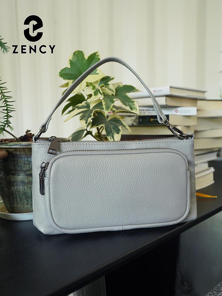 Zency Women's Minimalistic Shoulder Bag Crossbody Multi-pockets Leather Handbag