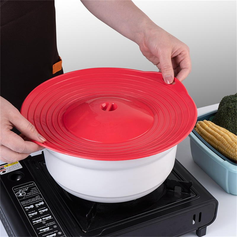 Silicone Pot Cover Anti Overflow Splash Proof High Heat Resistant Kitchen Lid Dustproof Fresh Keeping Reusable Cooking Pan Cover Kitchen Gadget