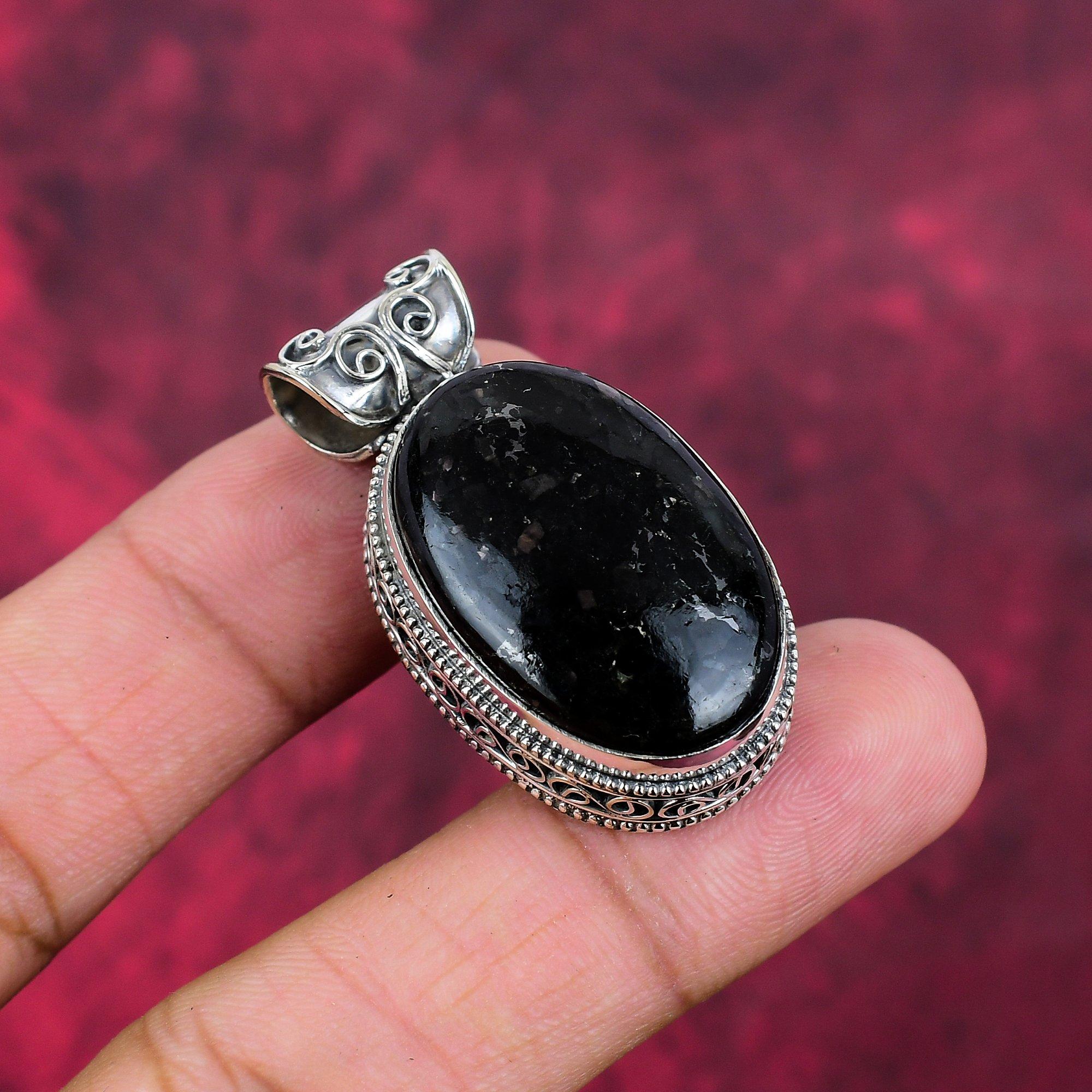 Nummite Hänge, 925 Massivt Sterling Silver Ädelstenssmycke, Handgjort Hänge, För Thanksgiving