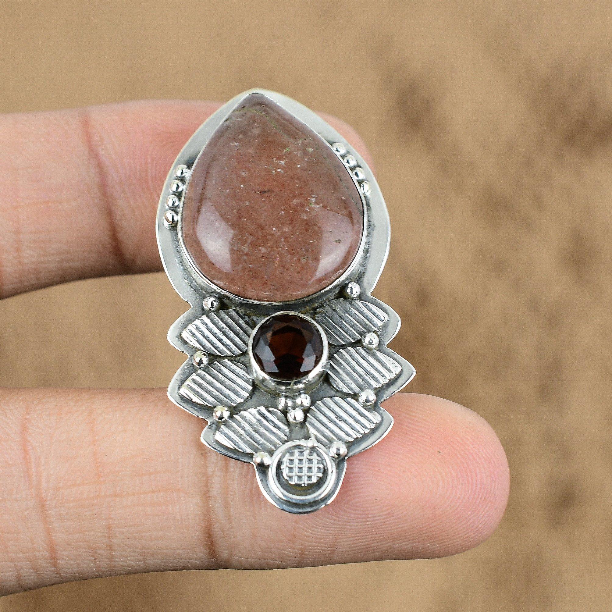 Birthday Gift For Her Natural Sunstone Gemstone Pendant 925 Sterling Silver