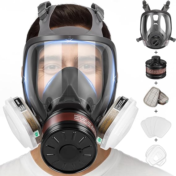 Gelaatsmasker, Gasmaskers Survival Nucleair en Chemisch, Gasmasker met Actieve Koolfilters