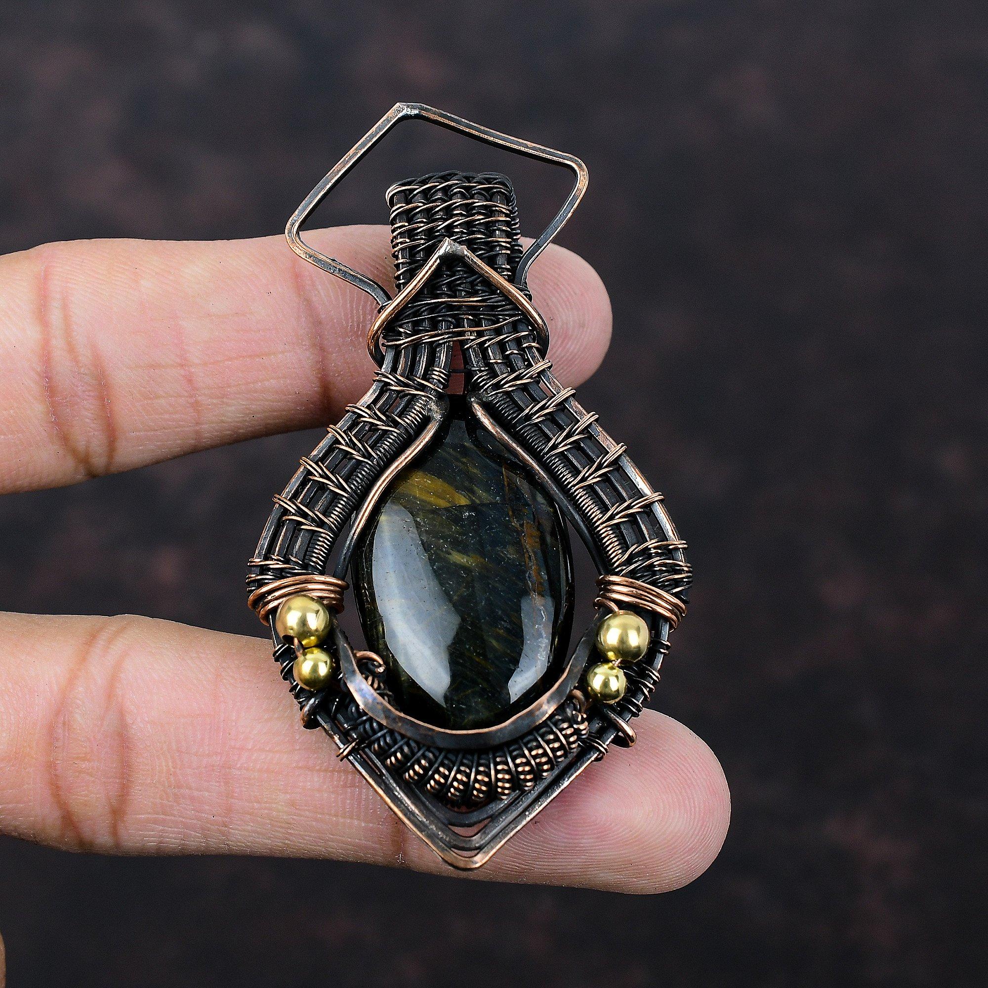 Nellite Pendant Copper Wire Wrapped Jewelry Handmade Pendant Copper Pendant Nellite Gemstone Jewelry Wire Wrap Pendant Gift For Anniversary