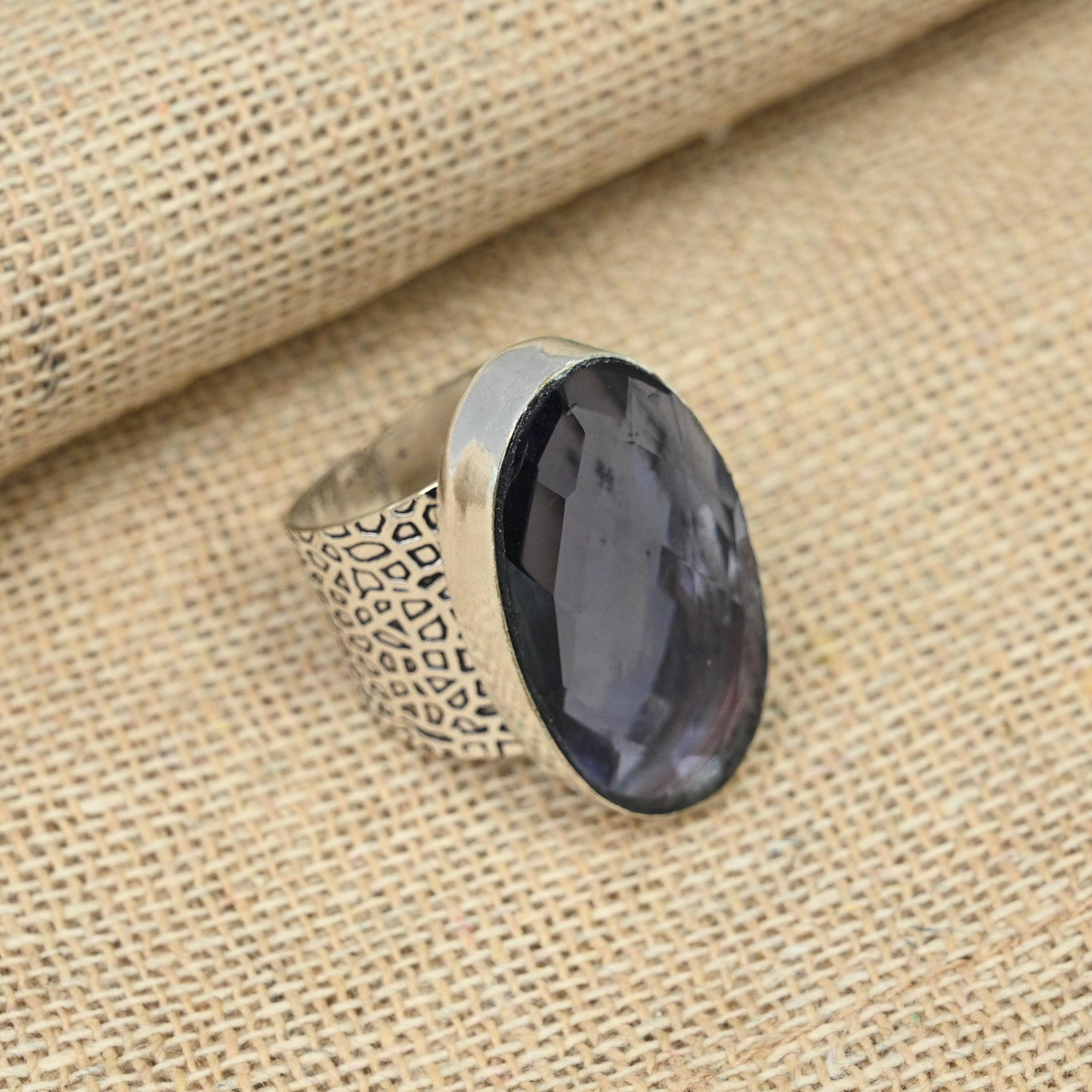 Ametist violet Pietre pretioase din argint 925 Bijuterii lucrate manual Cadou minunat pentru ea