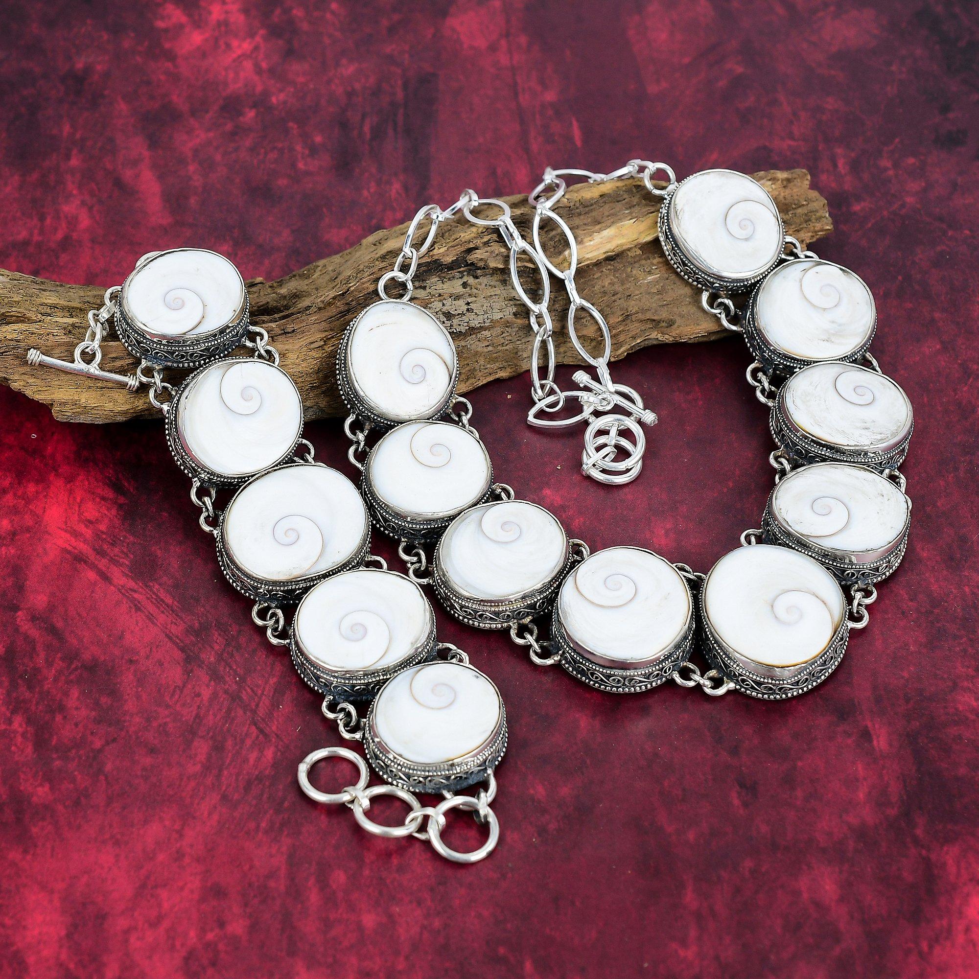 Shiva Eye 925 Solid Sterling Silver Bracelet & Necklace, Handmade Natural Jewelry Set For Her, Beauteous Gemstone Latest Design Jewelry For Women