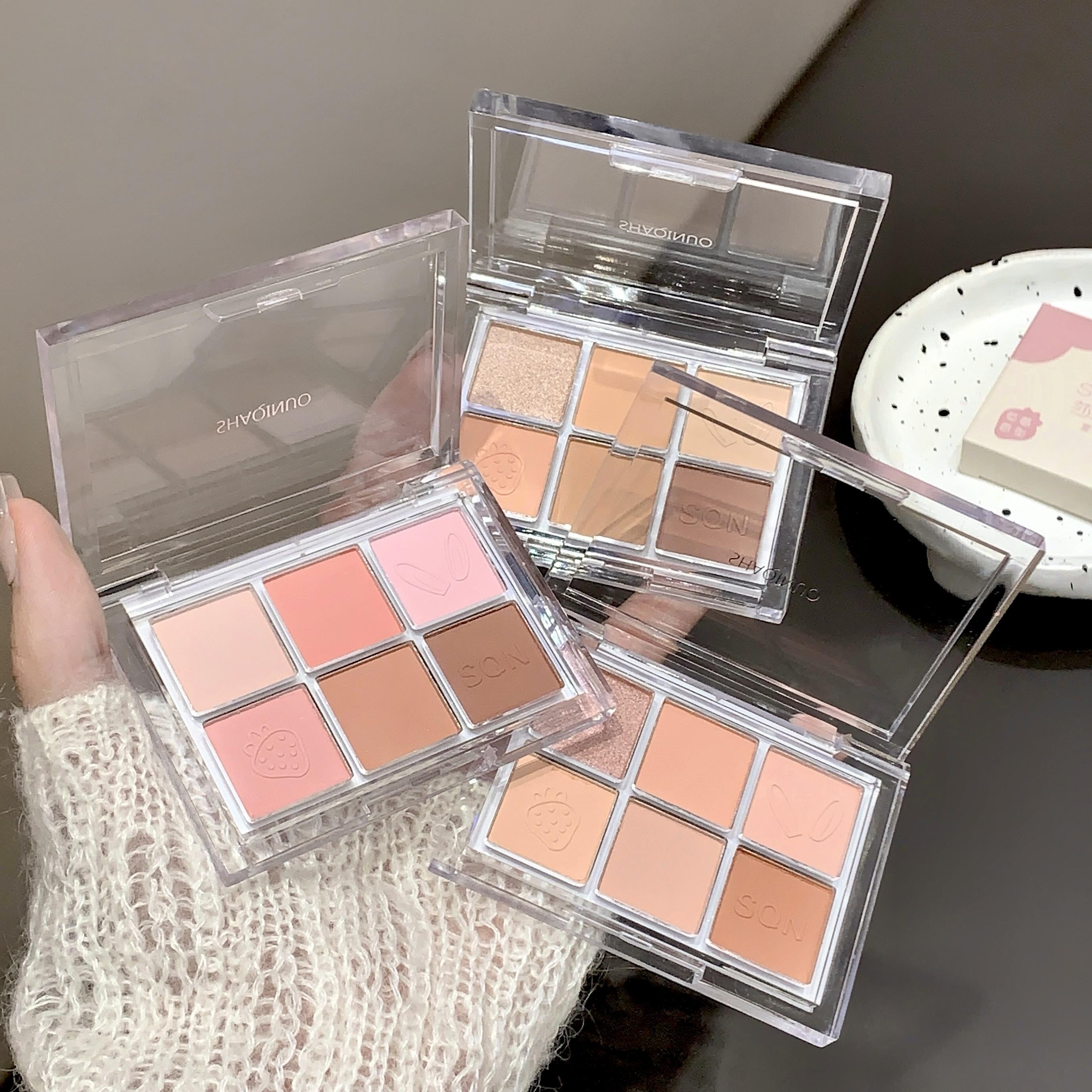 Six-Color Eyeshadow Palette SHAQINUO Matte Earth Colors Brightening Silkworm Pearl Beginner Eyeshadow Comprehensive Palette