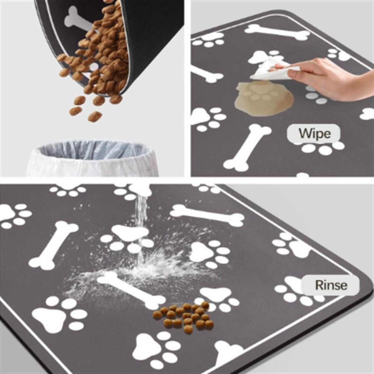 50*80 Quick Drying Diatomaceous Earth Pet Feeding Mat - Splash Proof, Absorbent, Easy To Clean, Suitable for Dogs and Cats, Washable
