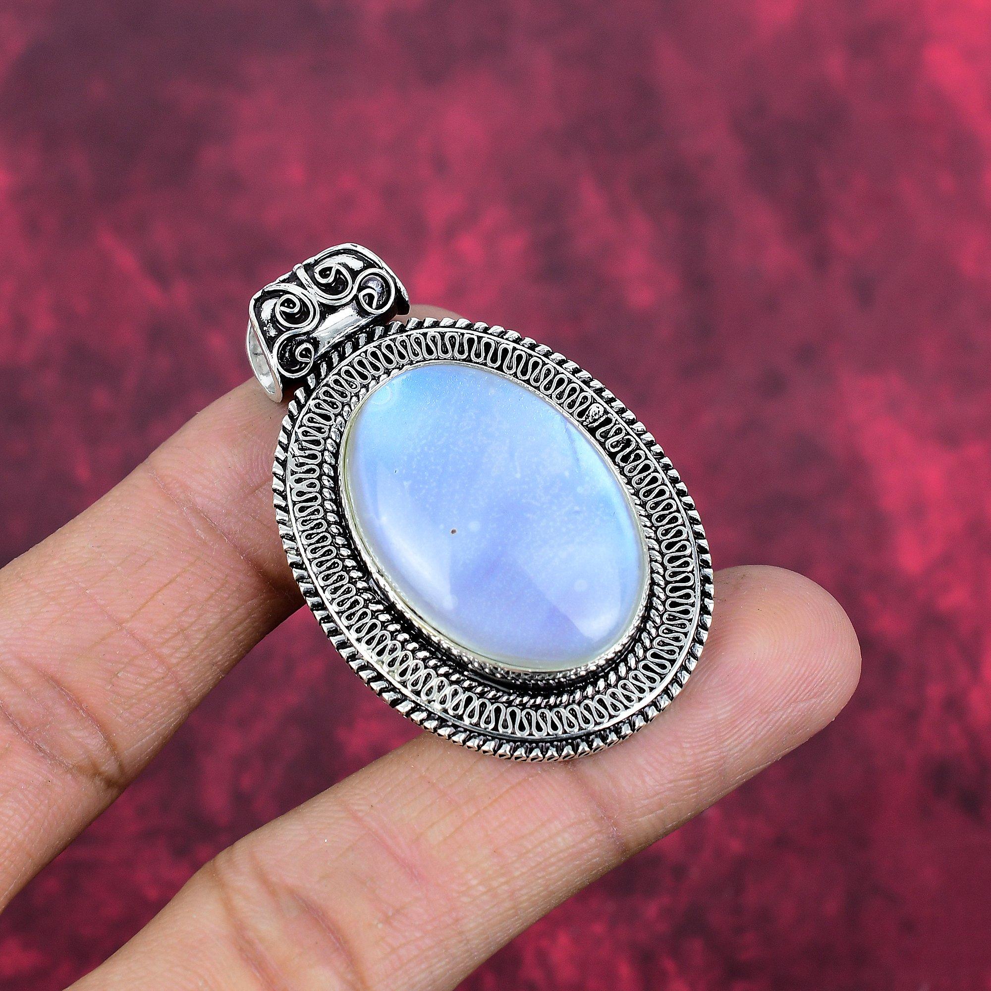Regenbogen Opal Schmuck, 925 Sterling Silber Anhänger handgefertigter Edelstein Schmuck, Geschenke für Frau brandneuer Anhänger