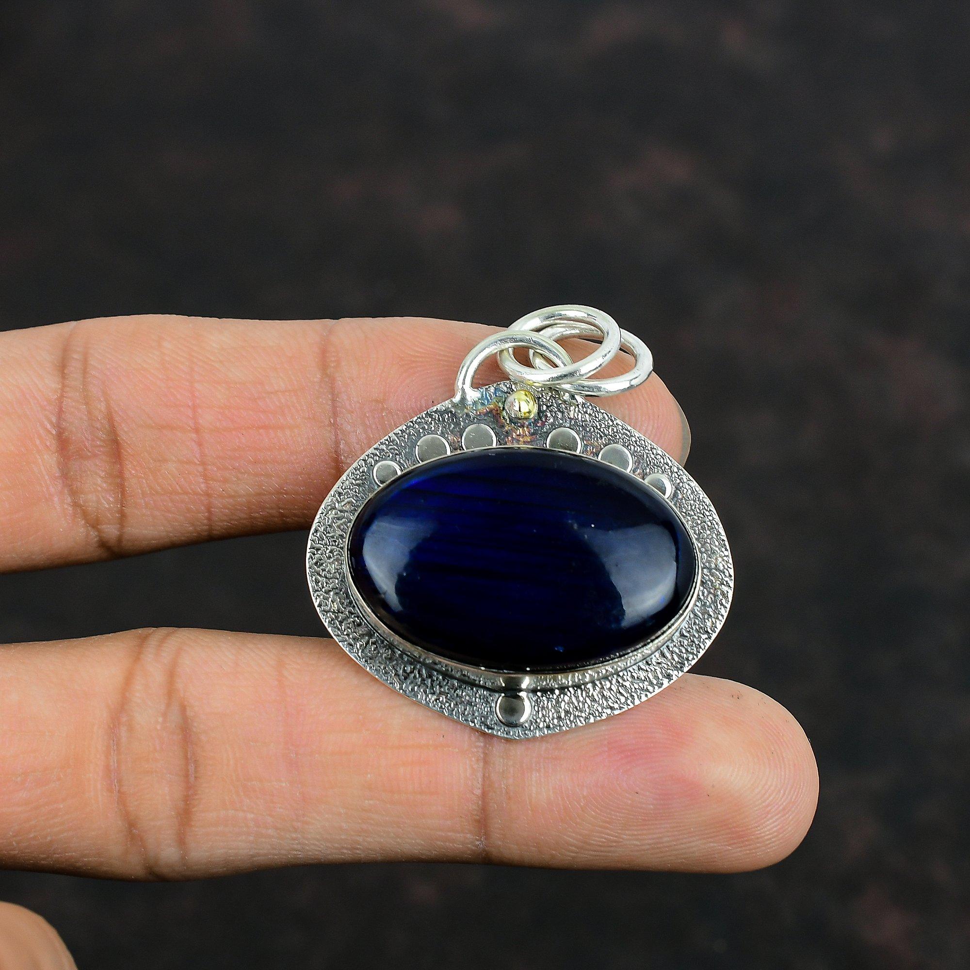 Blue Fire Labradorite Pendant Natural Gemstone Jewelry Decent Pendant 925 Sterling Silver Pendant Handmade Labradorite Jewelry Gift For Wife