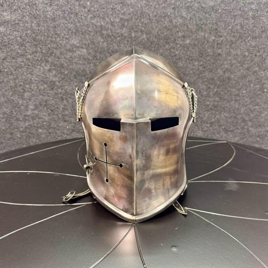 Barbuta Helmet Medieval Knight 8Gauge Mild Steel Helmet LARP, Cosplay, Display, Costume Helmet