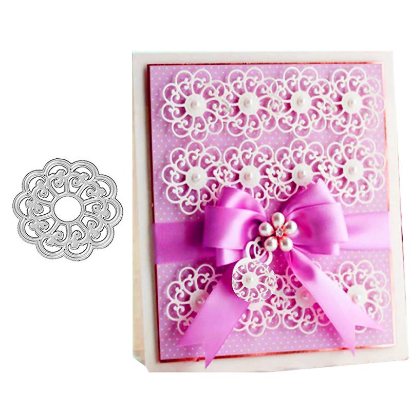 Circular Flower Pattern Metal Cutting Dies Stamps Alphabet Embossing Paper Cards Making Craft Stencils Scrapbooking